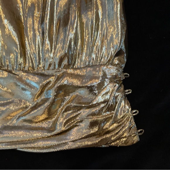 Vintage Gold Metallic Mylar Evening Blouse - Picture 5 of 10